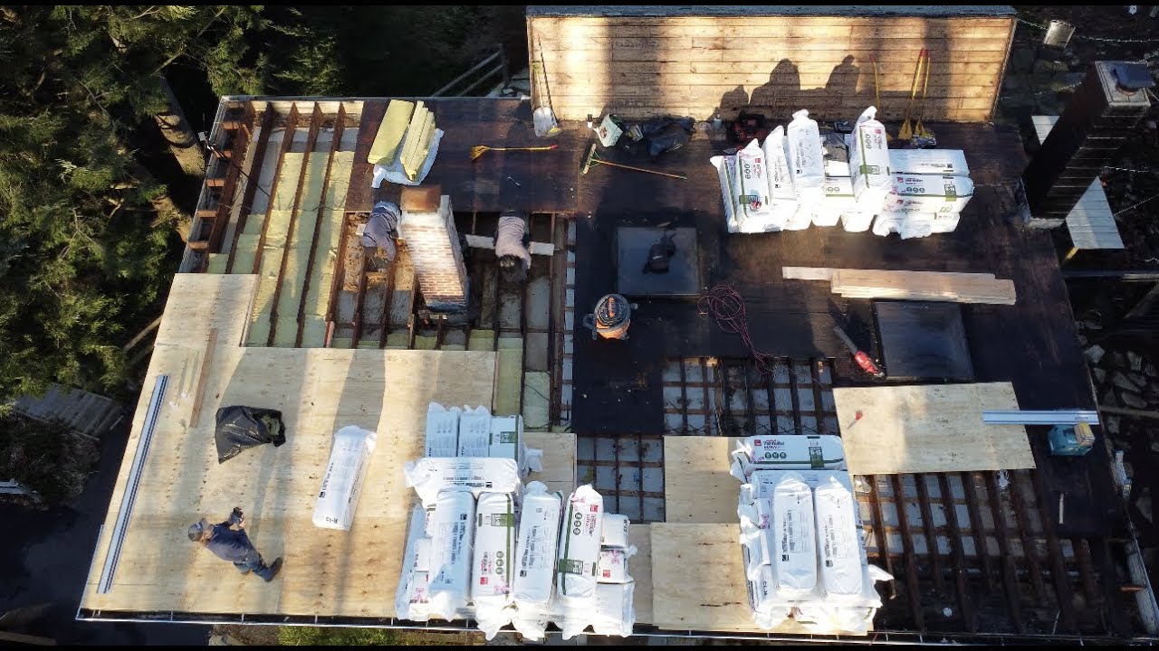 Finished flat roof surface from above